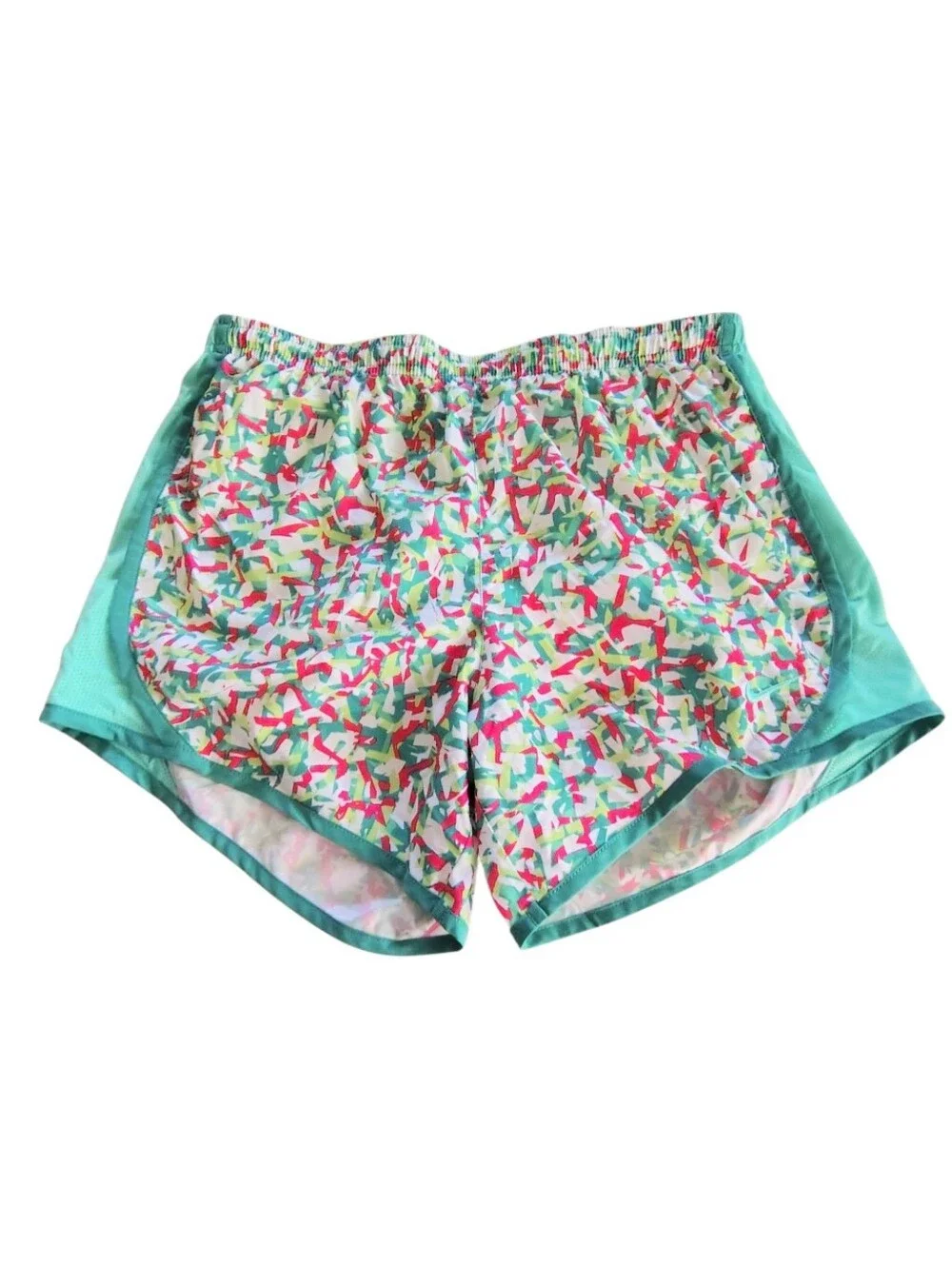 Nike Dri Fit Breathable Mesh Teal Red Paint Splatter Athletic Shorts Size XL